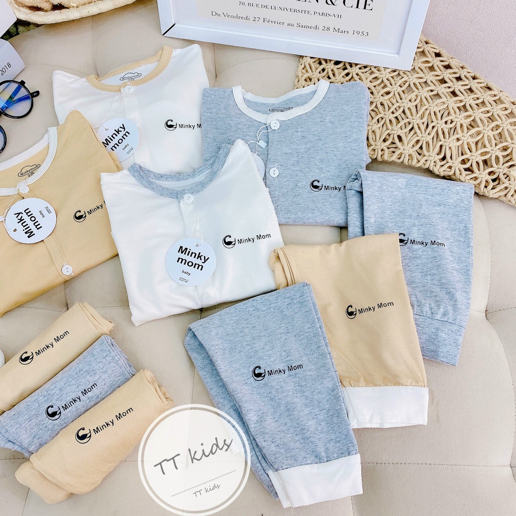 bộ dài tay sơ sinh minkymom thu đông hàng đẹp.