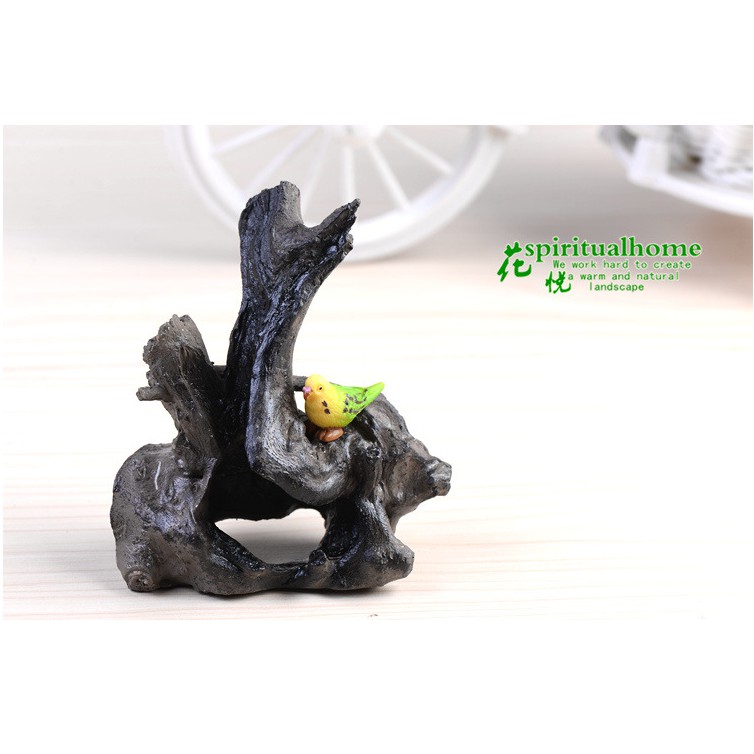 Combo mô hình đôi vẹt xanh trang trí bonsai, tiểu cảnh