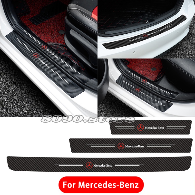 Miếng Dán Sợi Carbon Bảo Vệ Cửa Xe Ô Tô Mercedes Benz Amg W210 W203 W204