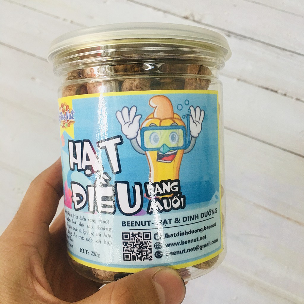 Hạt điều rang muối Bình Phước 50g, 250g Hột điều rang nguyên hạt nguyên vỏ lụa Hạt dinh dưỡng Đồ ăn vặt Healthy BeeNut