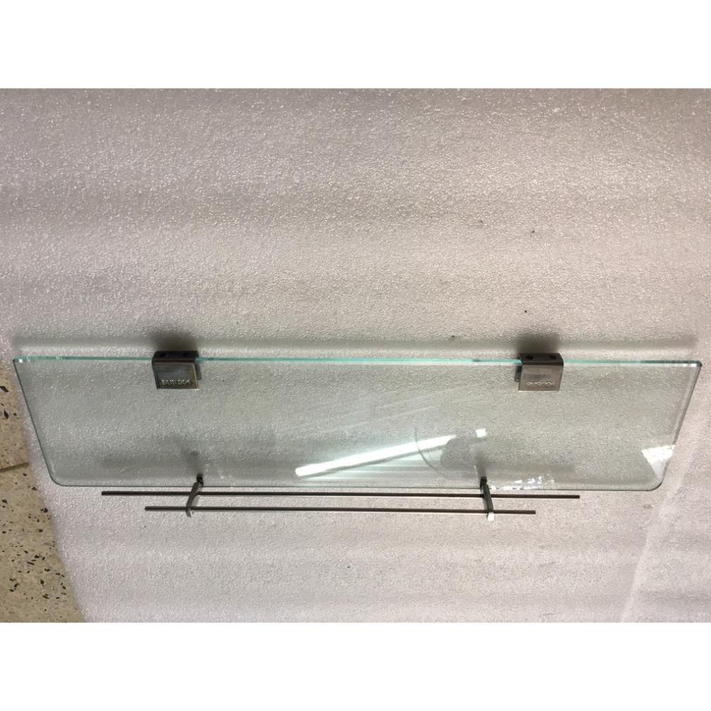 Kệ Kiếng Cường Lực Ngang Rào 2 Thanh Inox 304 Pát Dẹp KT 09 35cm