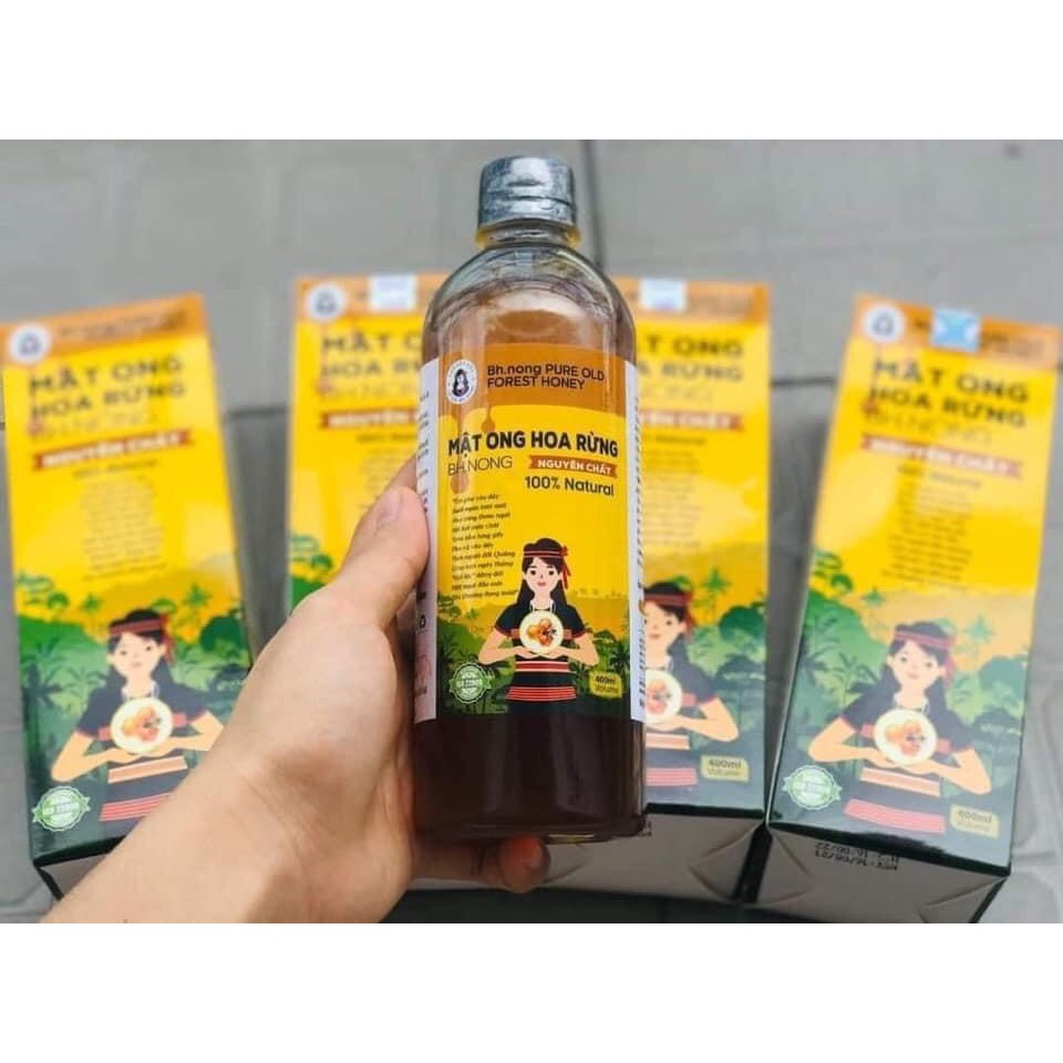 Mật ong rừng nguyên chất 💖FREESHIP💖 Mật ong rừng  nguyên chất khai thác tự nhiên - Mật ong rừng chai 400ml.