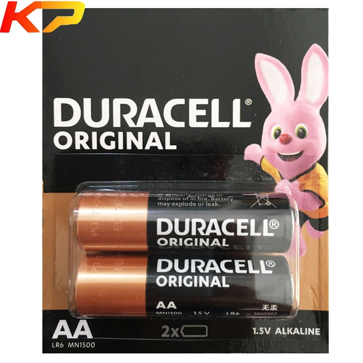 2 Vỉ Pin AA Alkaline 1.5v Duracell MN1500 LR6 _ Vỉ 2 viên
