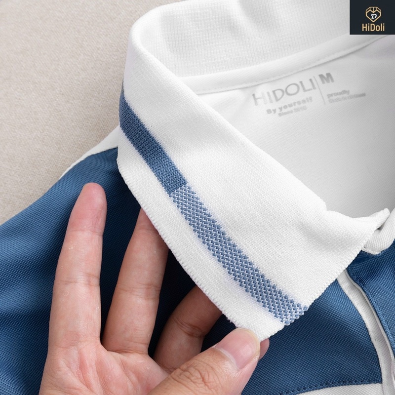 Áo polo cá sấu HIDOLI Chính Hãng, phối màu thêu tay trẻ trung