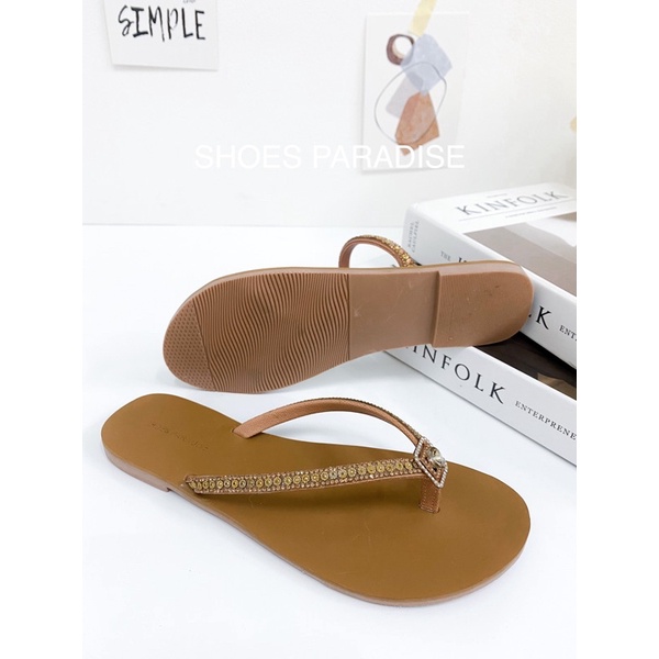 Dép nữ xỏ ngón đẹp thời trang kiểu cute đế bệt SHOES PARADISE DX02