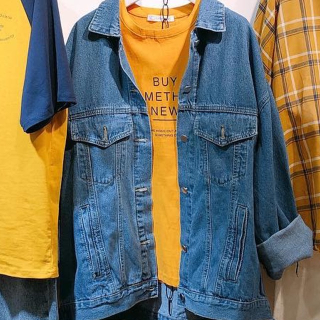 Áo Bò Denim màu xanh đậm