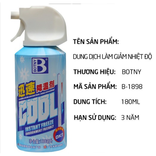 Bình xịt làm lạnh tức thời, mát nội thất xe ô tô, xe máy, khử mùi hiệu quả