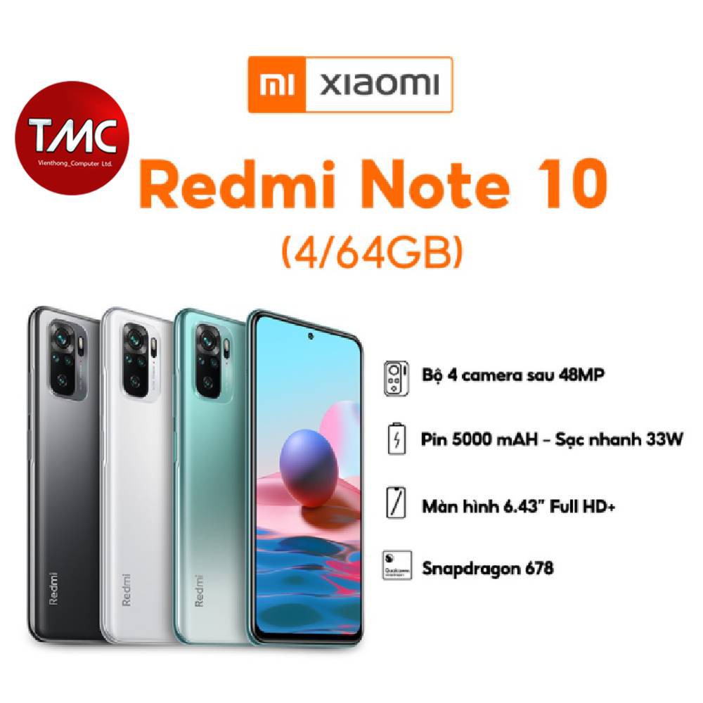 Điện Thoại Xiaomi Redmi Note 10 4GB/64GB - Hàng Chính Hãng | BigBuy360 - bigbuy360.vn