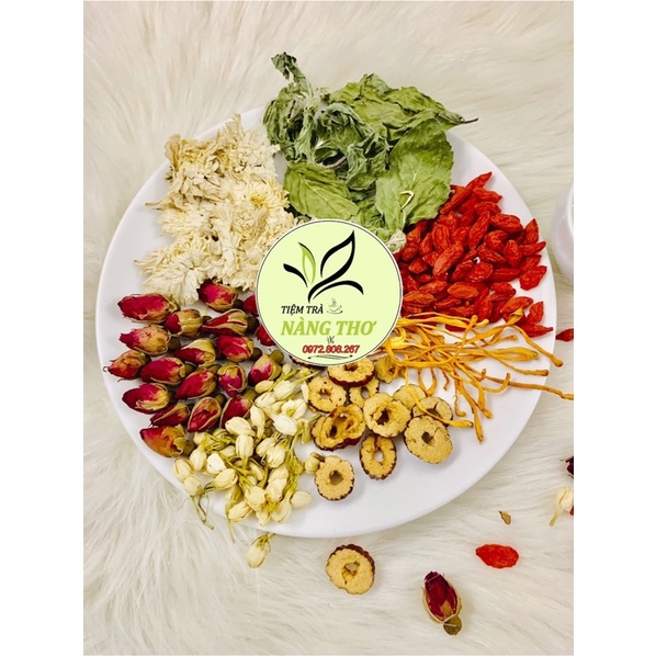 Trà Dưỡng Nhan An Thần Bạch Cúc Hạ Thảo 7 vị- Trà Giảm Cân - Trà Detox T37