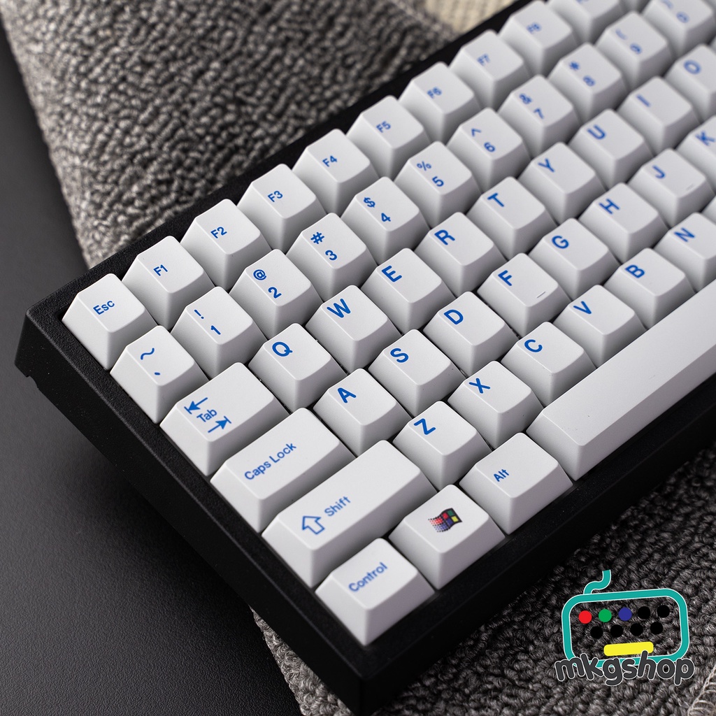 Keycap Retro Blue nhựa PBT in nhiệt dyesub, 148 nút bàn phím cơ, cherry profile