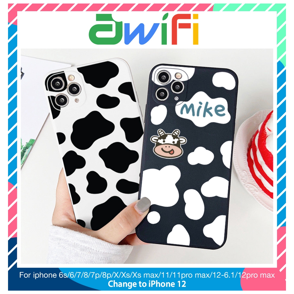 Ốp lưng iphone vuông bò mike 5/5s/6/6plus/6s/6splus/7/7plus/8/8plus/x/xr/xs/11/12/13/pro/max/plus/promax - Awifi P5-4