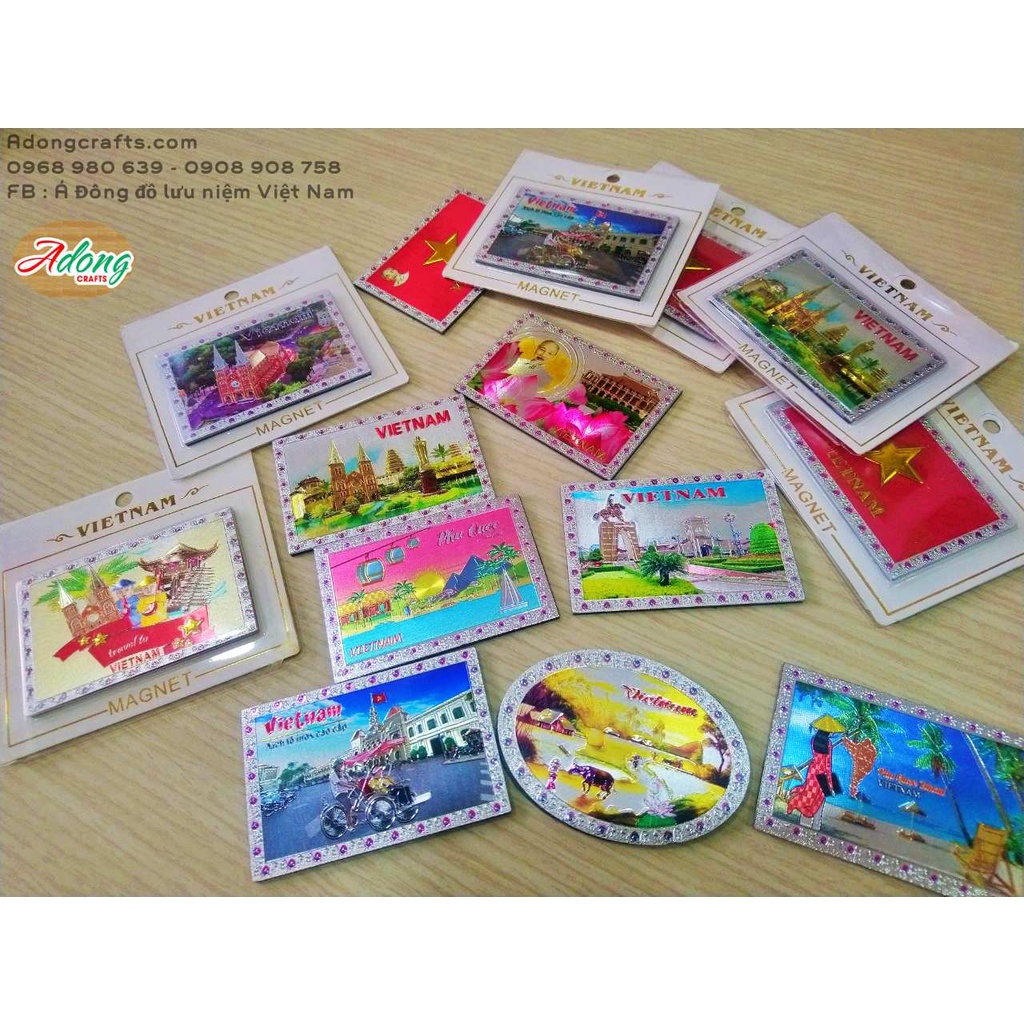 Magnet hit nam châm trang trí tủ lạnh bằng kim loại hình ảnh mầu sắc - Quà tặng lưu niệm Việt Nam
