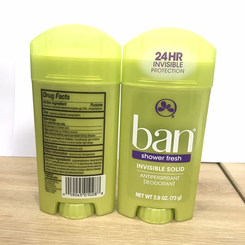 Lăn khử mùi sáp BAN Invisible Solid Antiperspirant Deodorant 73g