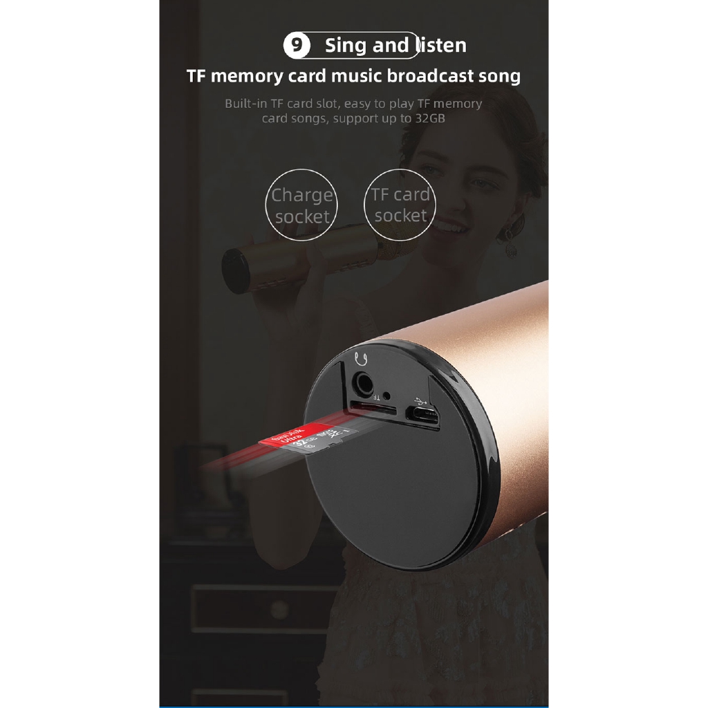 Micro Bluetooth Không Dây Cầm Tay Hát Karaoke KTV Mẫu Mới
