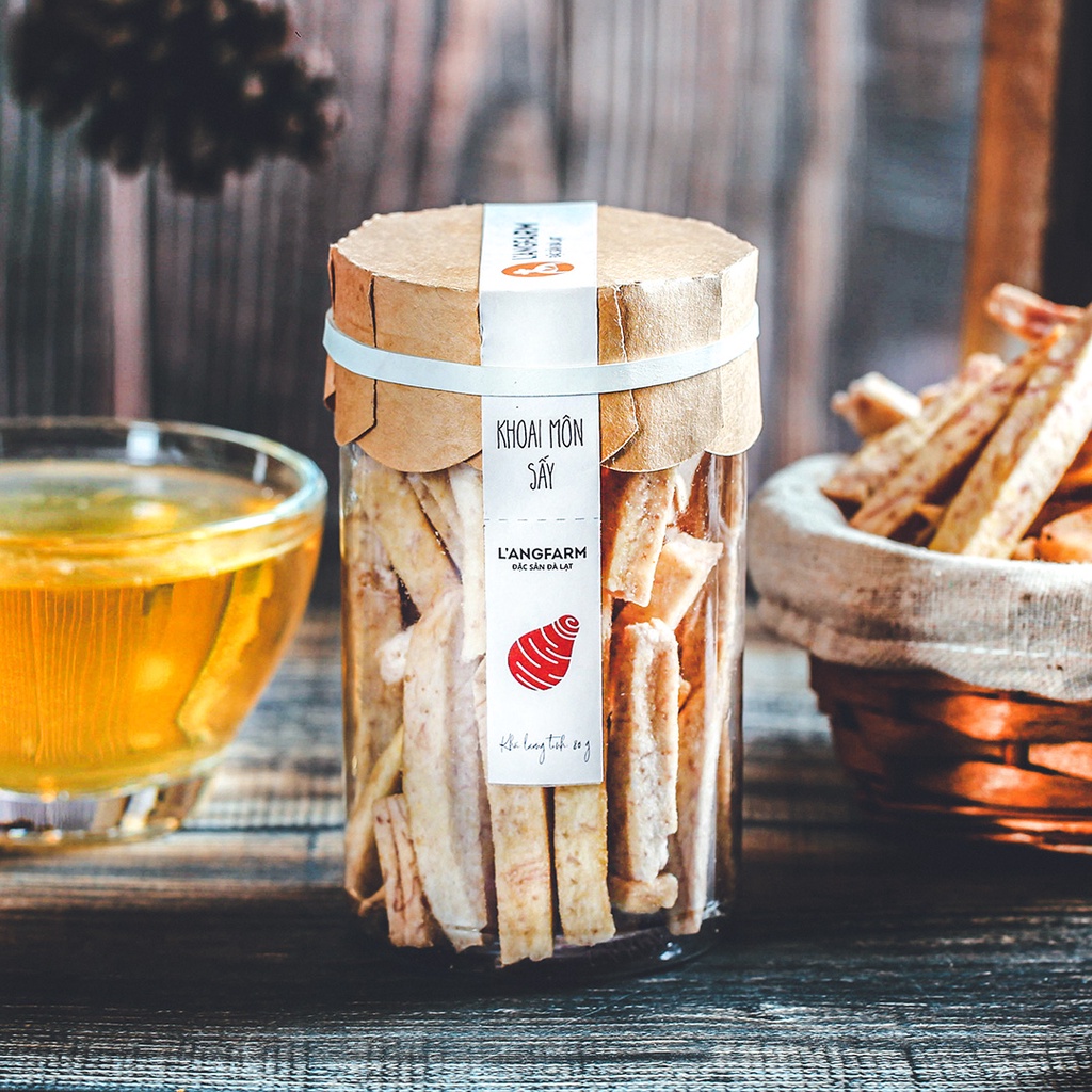 Khoai môn sấy giòn L'angfarm, 80g, hũ, mẫu tobita