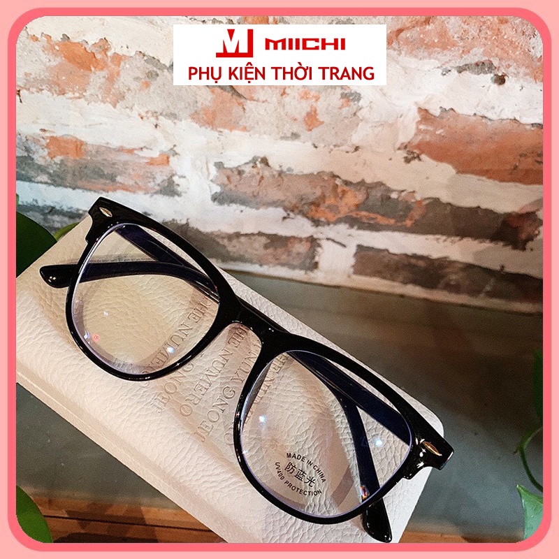 Kính giả cận nam nữ gọng vuông, mắt kính không độ chống ánh sáng xanh phong cách Hàn Quốc 012