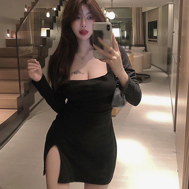 Váy ôm hông tay dài kiểu dáng thời trang quyến rũ