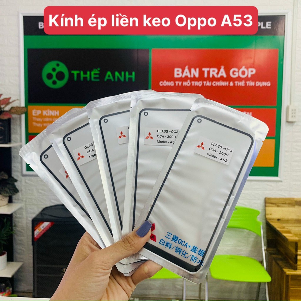 Kính ép màn hình có keo sẵn cho OPPO A53 A55 4G Realme C17 OCA