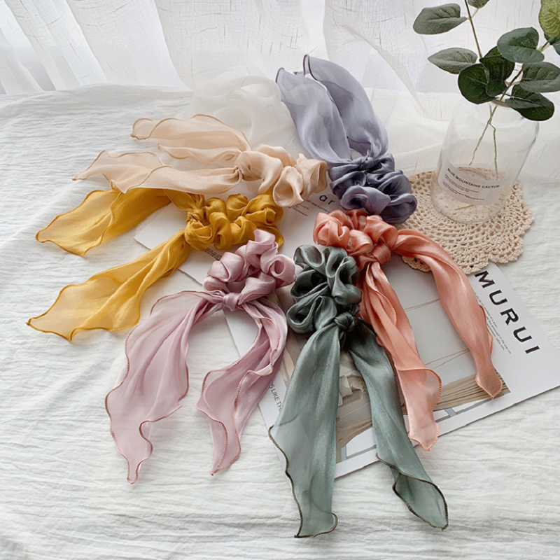 MANYUE Dây buộc tóc họa tiết nơ quyến rũ hợp thời trang cho nữ