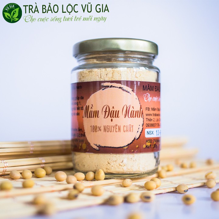 Mầm Đậu Nành Nguyên Chất Vũ Gia 100g + Tặng Bộ Đắp Mặt Dưỡng Da