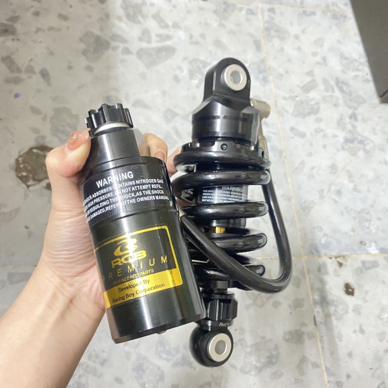 Phuộc nhún sau RCB bình dầu FULL ĐEN  cho các xe Ex 135 ex 150 ex 155 Winner x Winner V1 Sonic...