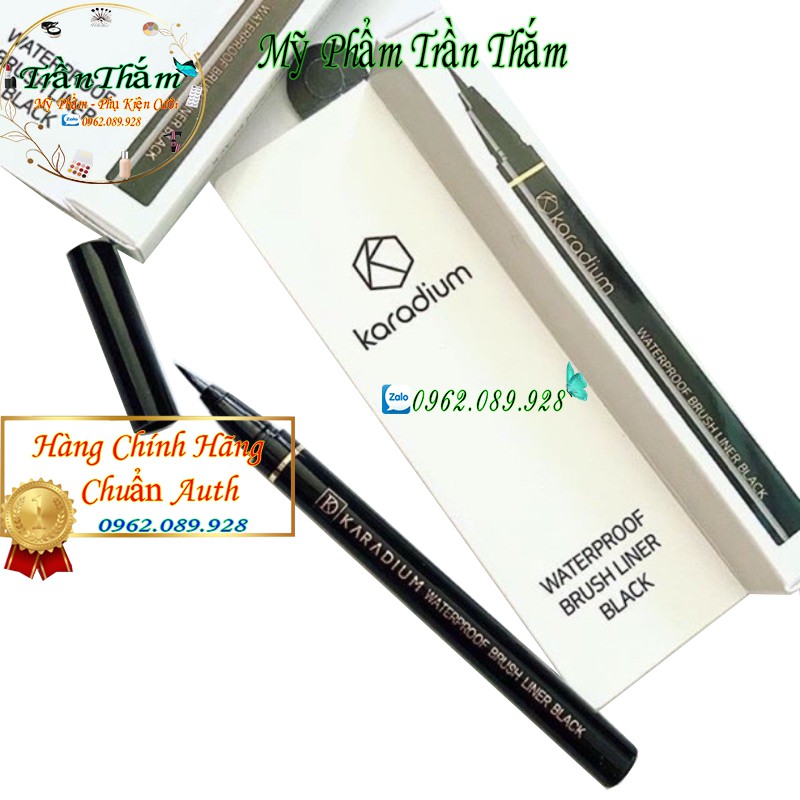 ( Authentic ) Kẻ mắt dạ siêu mảnh Karadium Waterproof Brush Liner Black chống nước vỏ trắng