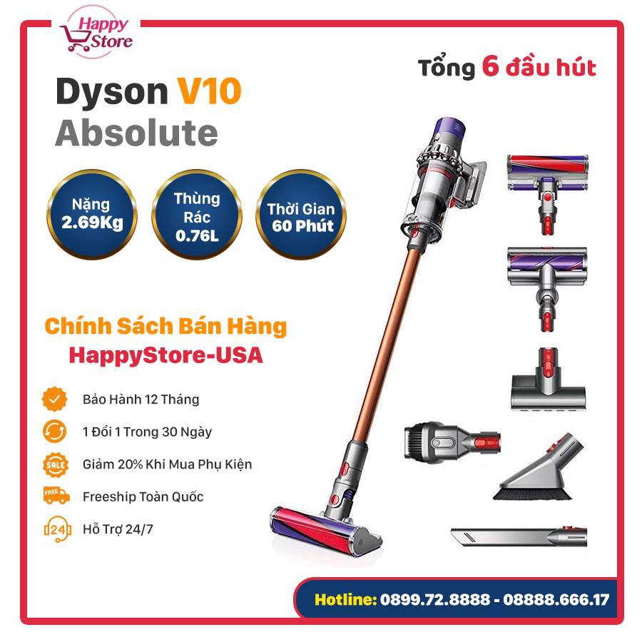 Máy Hút Bụi Không Dây Dyson V10 Absolute - Bảo Hành 24 Tháng