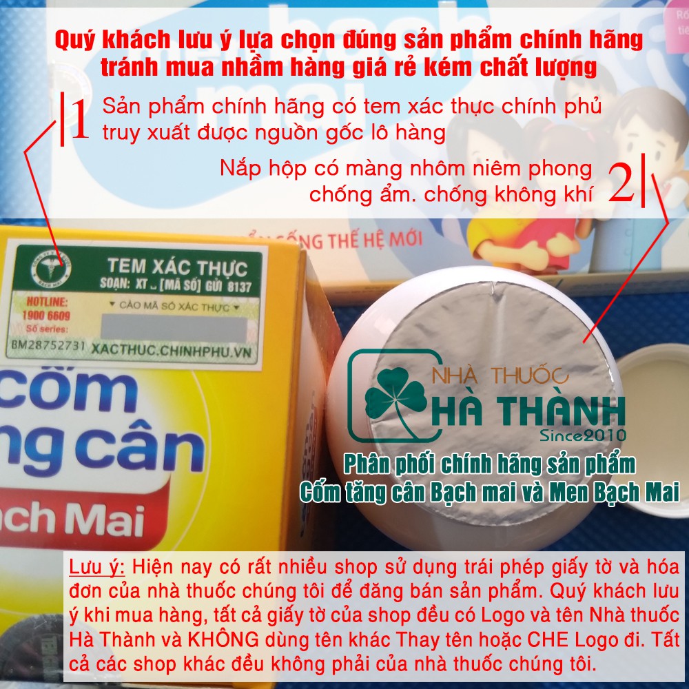 Cốm tăng cân Bạch Mai - Kích thích ăn ngon, tăng hấp thu ở trẻ biếng ăn, chậm lớn [COMBO 2 HỘP GIẢM 10%]