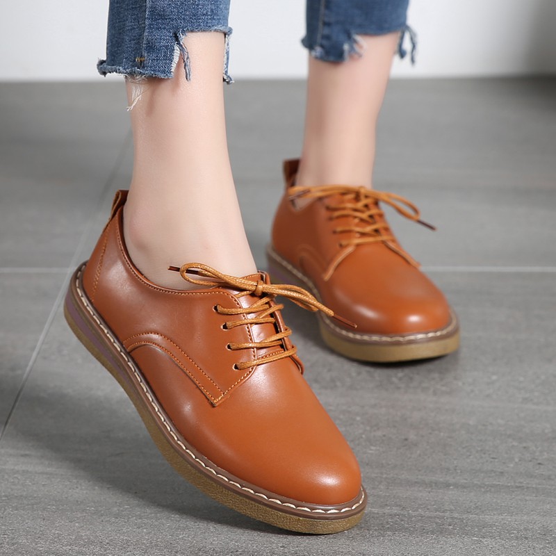 Fashion women's shoes Size:34-41 Giày thường Giày da cao cấp Giày đế bằng Giày sinh viên Giày chính thức Loafers