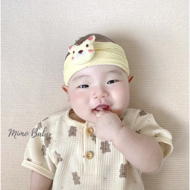 Băng đô bản to chất vải thun gân hình chú hổ xinh xắn cho bé BD69 Mimo Baby