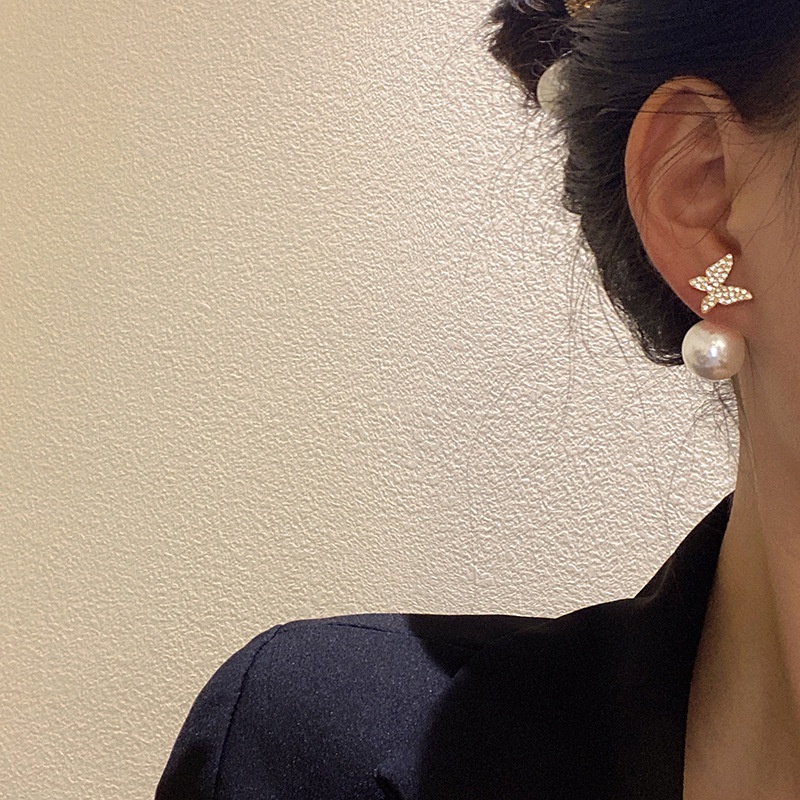 Bông Tai Dáng Dài Đính Ngọc Trai Phong Cách Hàn Quốc Thời Trang S925