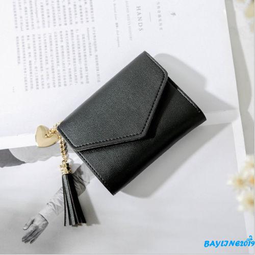 ❆❀✯Ví đựng tiền ngắn dành cho nữ Ví đựng tiền xu gấp bằng da nữ