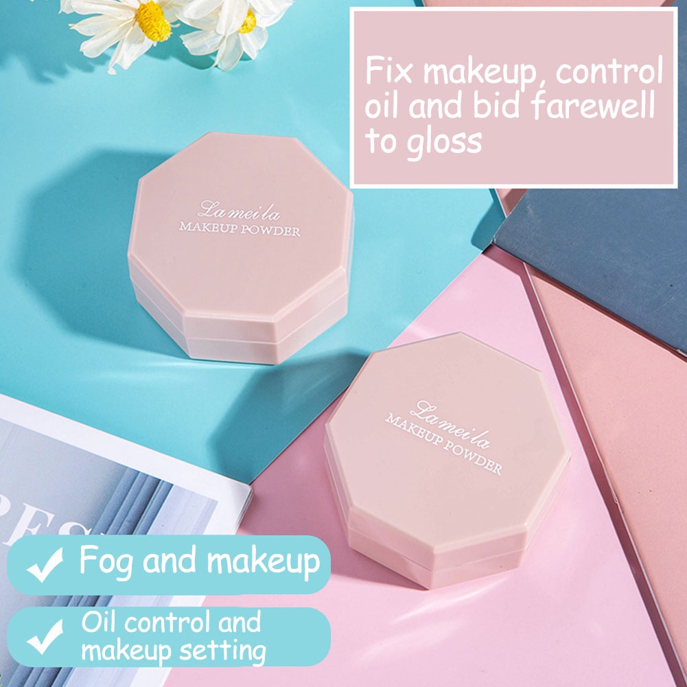 Phấn phủ trang điểm lameila 2 màu sắc khuôn mặt lỏng kiểm soát dầu mạnh mẽ bột Matte thiết lập kết thúc trang điểm dầu-kiểm soát chuyên nghiệp