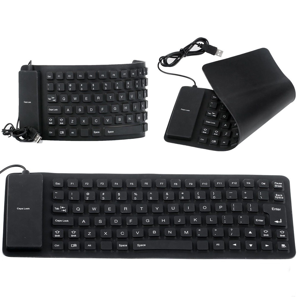 Bàn Phím Silicone Có Dây Gấp Gọn Chống Thấm Nước 85 Phím Cho Pc Laptop Notebook