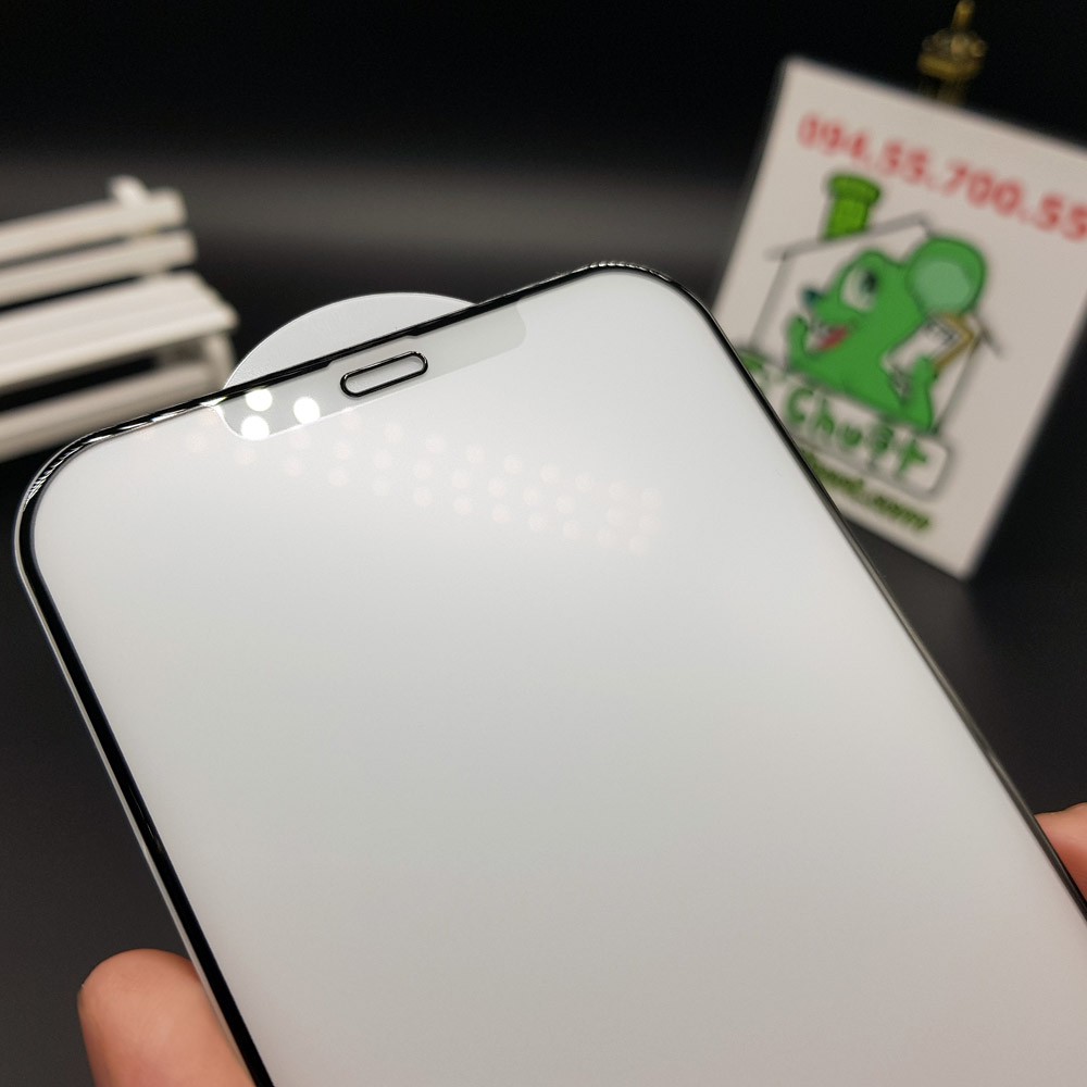 [Nhám Siêu Cứng] Kính CL Chống Vân Tay iPhone 12 Pro Max 6.7&quot; Cường Lực tốt FULL Màn Viền Kính Bóng