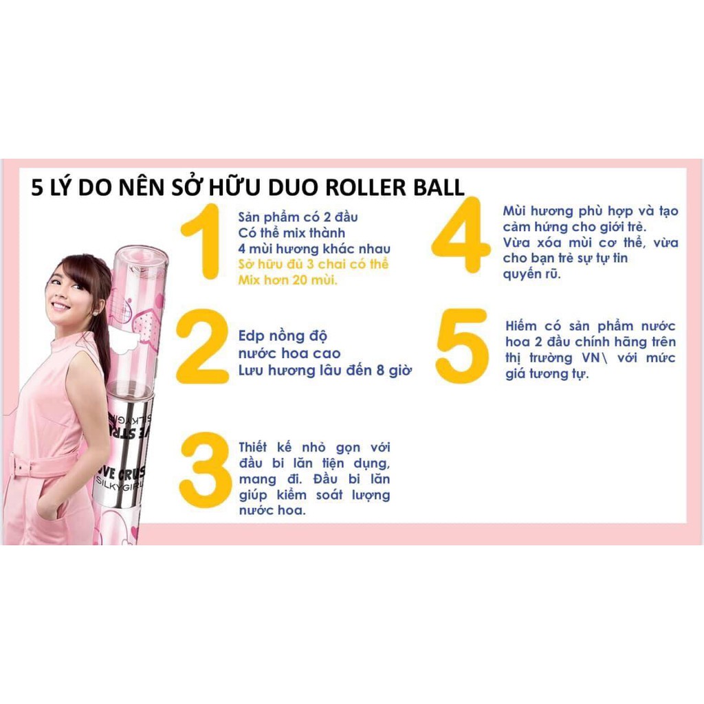 Nước Hoa Nữ Hai Đầu - Bốn Mùi Hương Khác Nhau EDP Duo Rollerball SilkyGirl | BigBuy360 - bigbuy360.vn