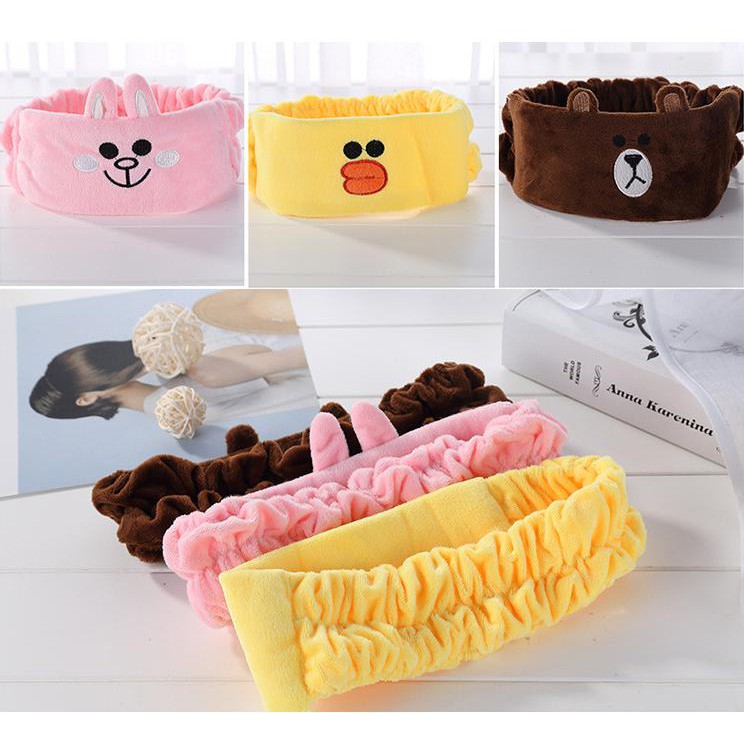 Băng Đô Turban Phẳng Gấu Brown, Thỏ Cony, Vịt Vàng Cute