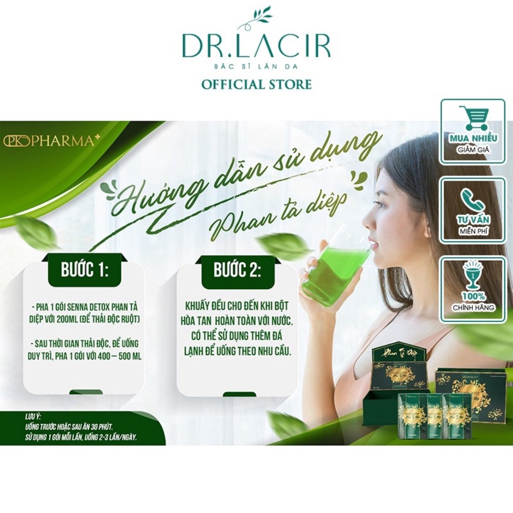 Phan tả diệp senna detox Dr.Lacir thải độc ruột, ngừa táo bón , làm đẹp da, chống mụn , nám, tàn nhang