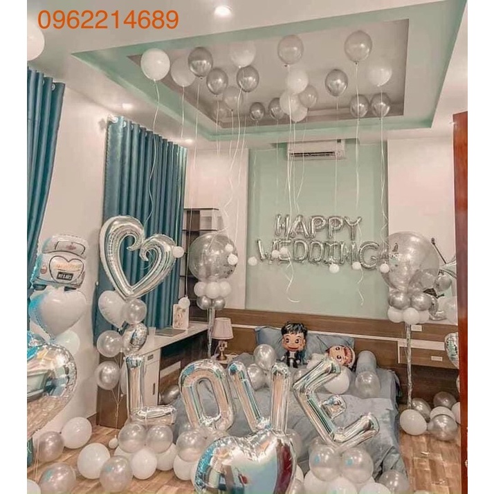 [ TẶNG QUÀ ] Set bóng trang trí phòng cưới HOT năm 2022 {TẶNG bơm + băng keo + duy băng}