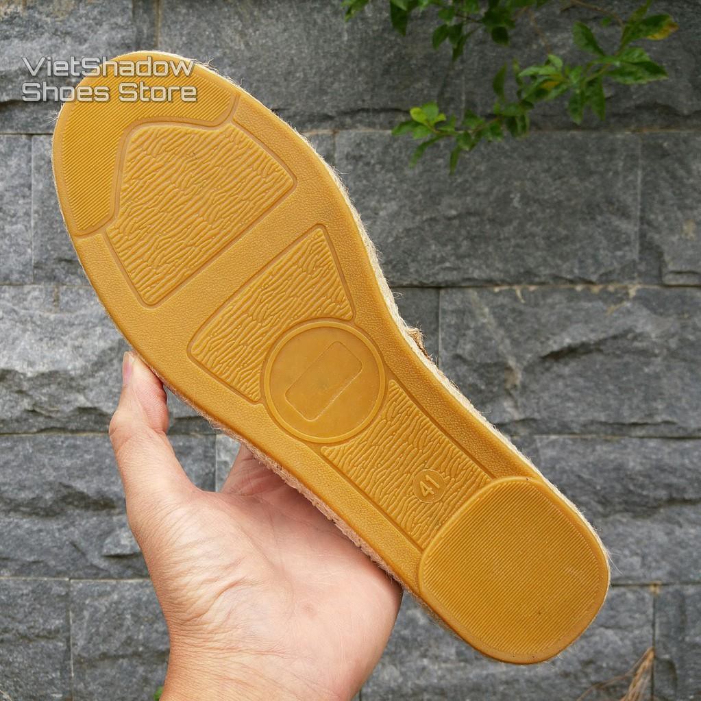 Slip on nam | Giày lười vải nam kiểu TOMS - Vải bố, đế cói họa tiết đen - Mã SP 8082 hàng Quảng Châu | BigBuy360 - bigbuy360.vn