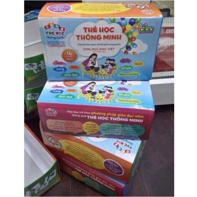Bộ thẻ học song ngữ 16 chủ đề, bộ thẻ flashcard cho bé (hàng đẹp)