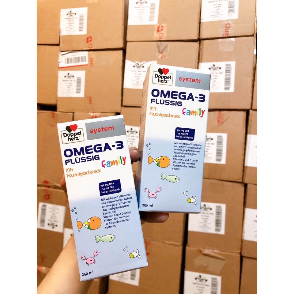Siro phát triển trí tuệ ⚡ NỘI ĐỊA ĐỨC ⚡ Siro hỗ trợ phát triển trí thông minh Doppelherz Omega 3 Flussig Family 250ml