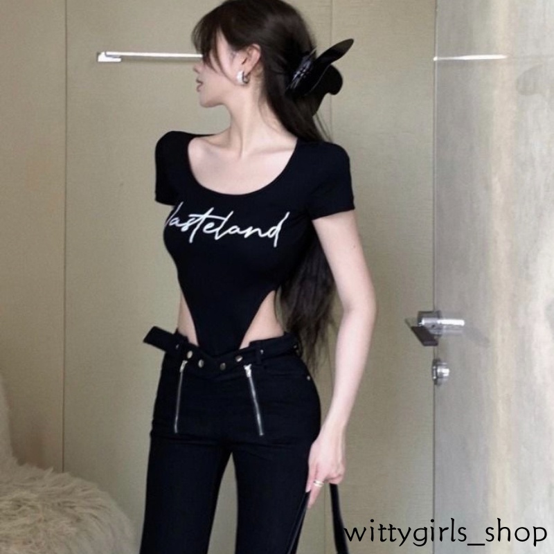 Wittygirls_shop | Áo Thun Tay Ngắn Ôm Eo In Chữ Thời Trang Mùa Hè Mới Cho Nữ