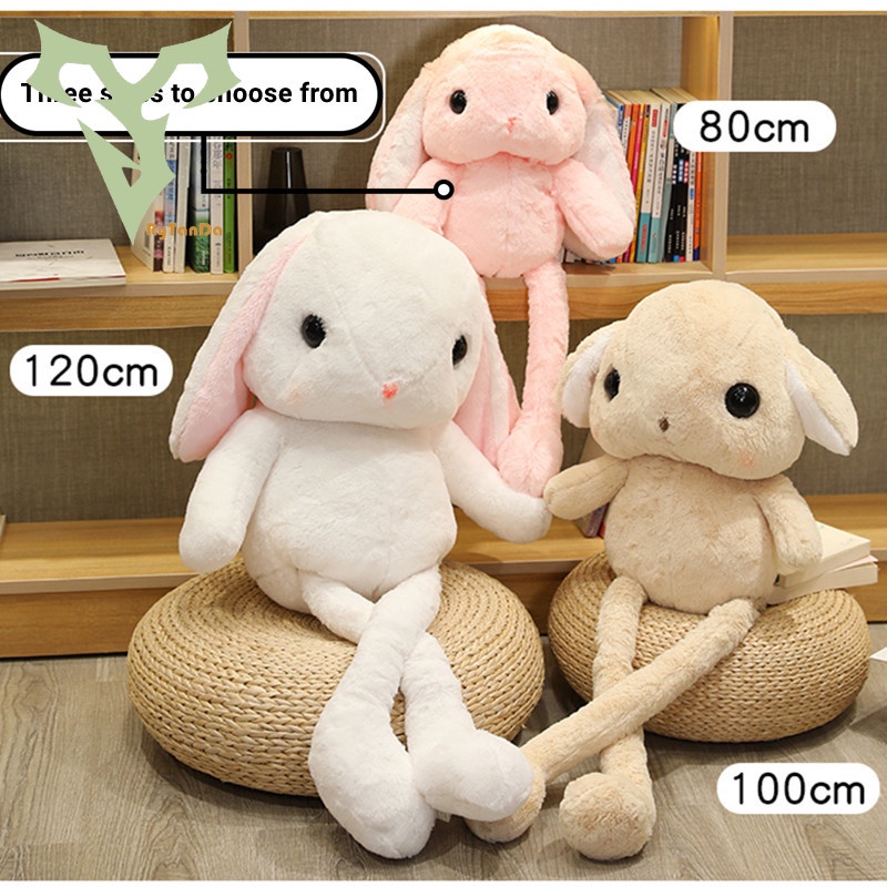 ✨Chú thỏ chân dài với đôi tai co giãn được, đồ chơi chú thỏ mềm mại và ngoan ngoãn, búp bê thỏ dỗ dành, bé ngủ với đồ chơi sang trọng, trang trí tiệc quà tặng ngày lễ 80/100 / 120cm