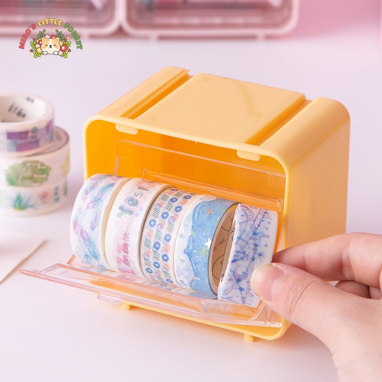 Hộp đựng washi tape MIAO'S LITTLE FOREST hộp nhựa trong đựng washi tape để bàn tiện dụng MOT208