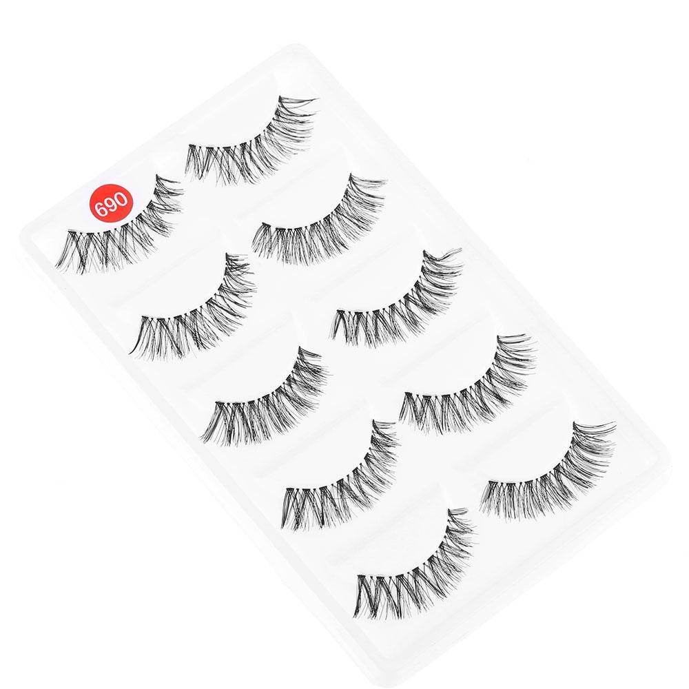 DIACHAVN Set 5 Cặp Lông Mi Giả Mềm Mại Nối Dài Mi Chuyên Dụng