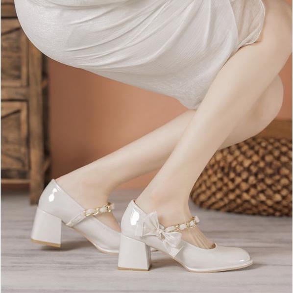 Giày Cao Gót Mary Jane Thiết Kế Mới Đế Dày 2022 Thời Trang Cho Nữ