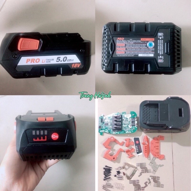 Vỏ mạch pin Aeg /RidGid 18v 5Ah. nhận xạc zin