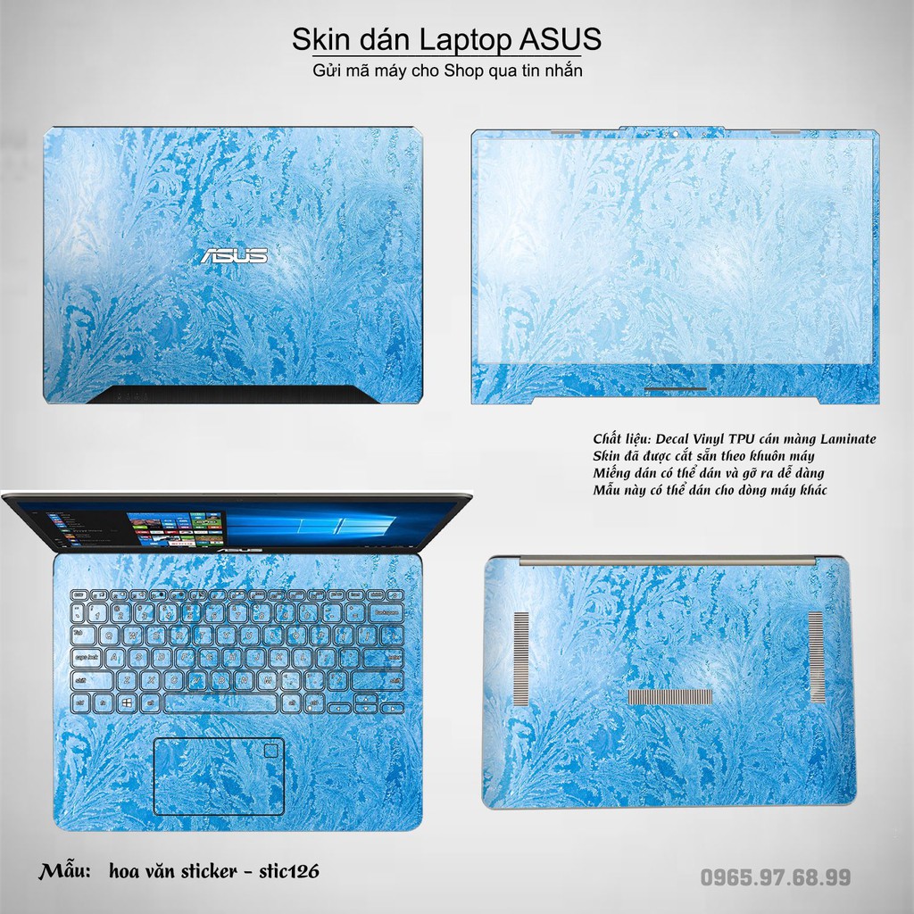 Skin dán Laptop Asus in hình Hoa văn sticker _nhiều mẫu 21 (inbox mã máy cho Shop)