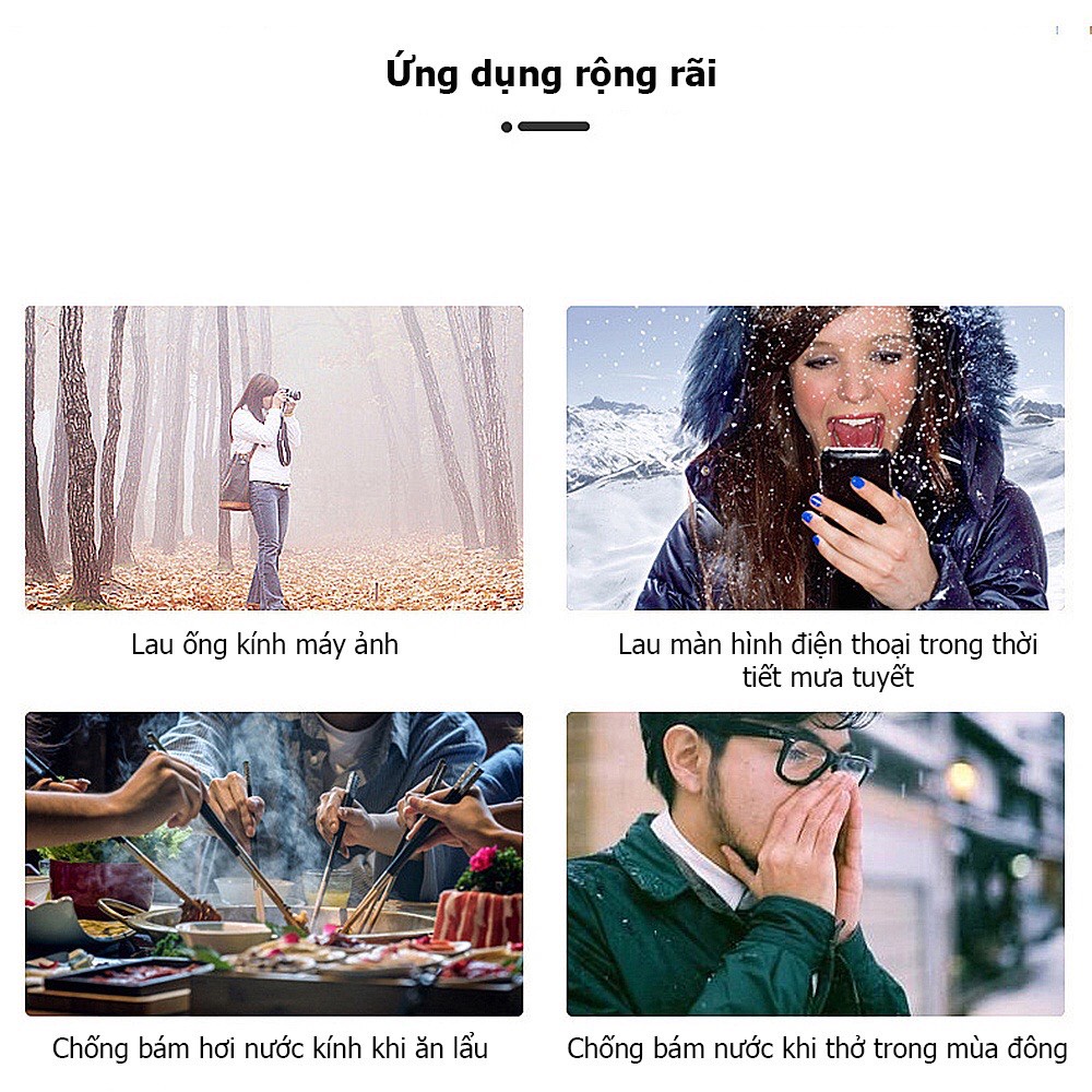 Hộp 100 Miếng Khăn Lau Kính Nano Chống Mờ Sương, Vân Tay, Bụi Bám - Dumi Shop